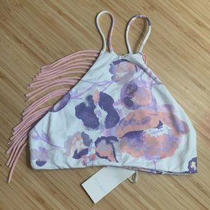 Indah Alice Fringe Halter Bikini Top